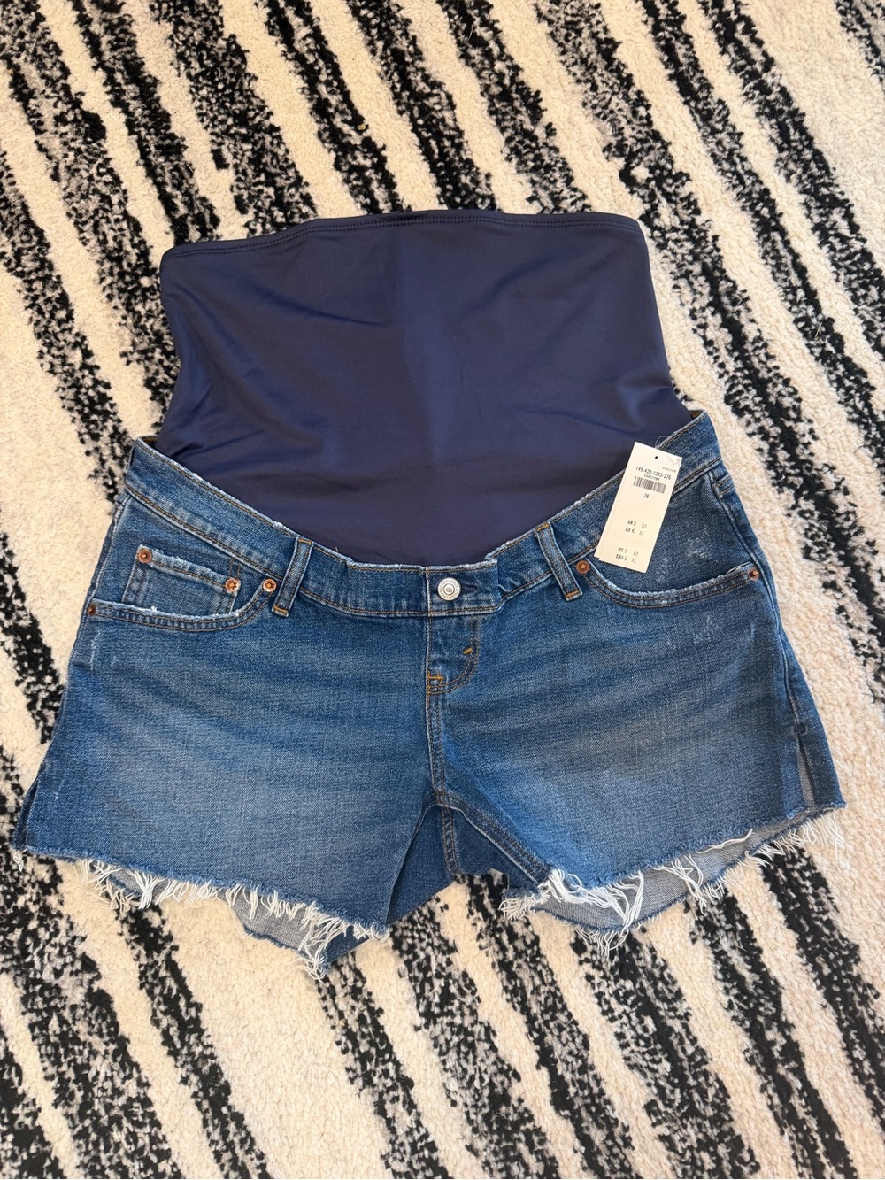 Abercrombie Denim Maternity Shorts, 4” Mom Short